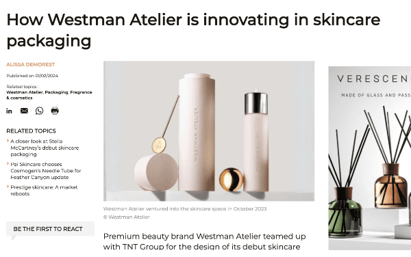 How Westman Atelier is innovating in skincare packagingNews
