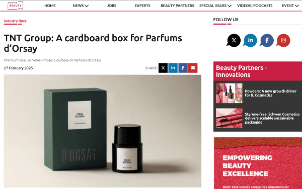 TNT Group: A cardboard box for Parfums d’OrsayNews